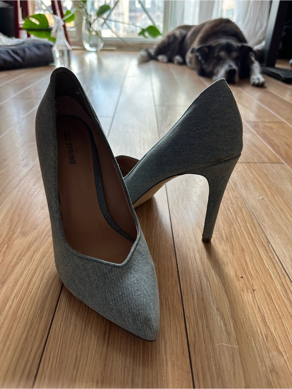 Call It Spring Pointed Toe Stiletto Heels in denim